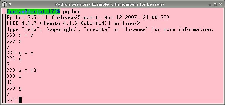 Python integer session